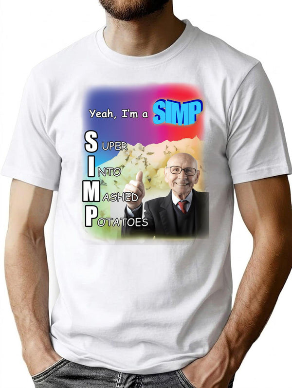 Yeah I'm A Simp Shirt T-Shirt - Retro Graphic Tee for Men & Women - White
