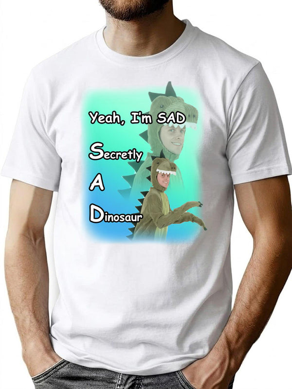 Yeah I'm Sad Shirt T-Shirt - Retro Graphic Tee for Men & Women - White