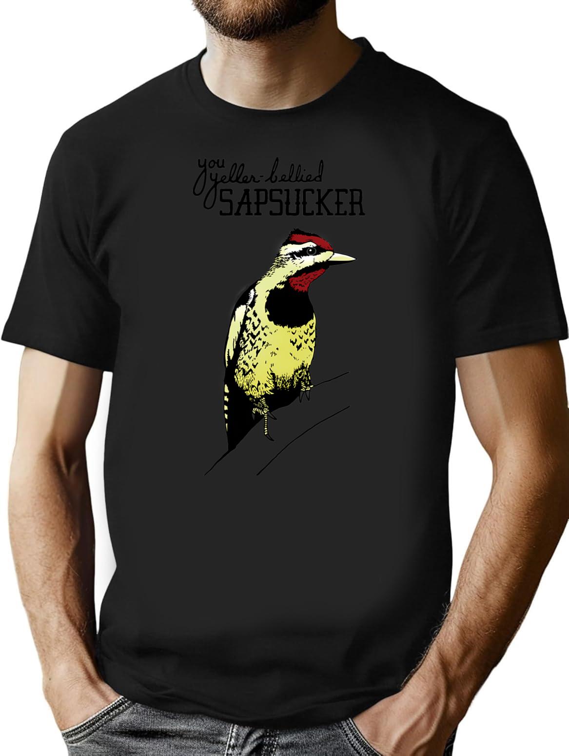 Yellow Bellied Sapsucker Insult T-Shirt - Retro Graphic Tee for Men & Women - Black