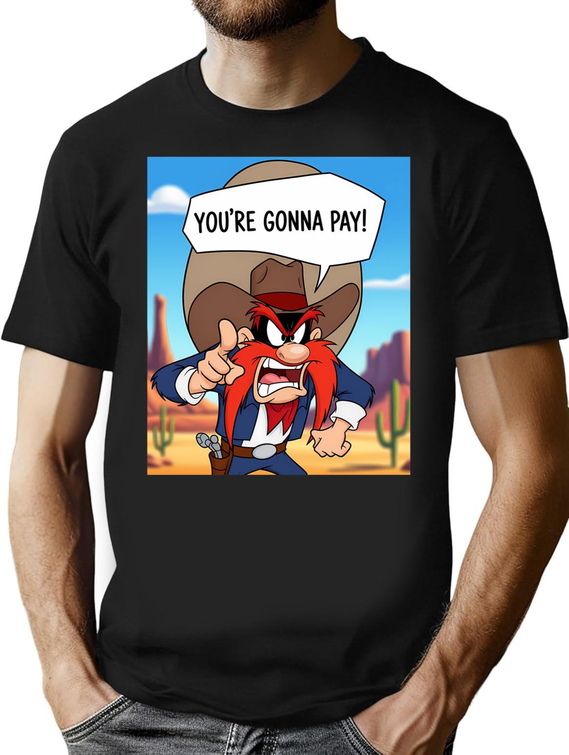 Yosemite Sam T-Shirt - Retro Graphic Tee for Men & Women - Black