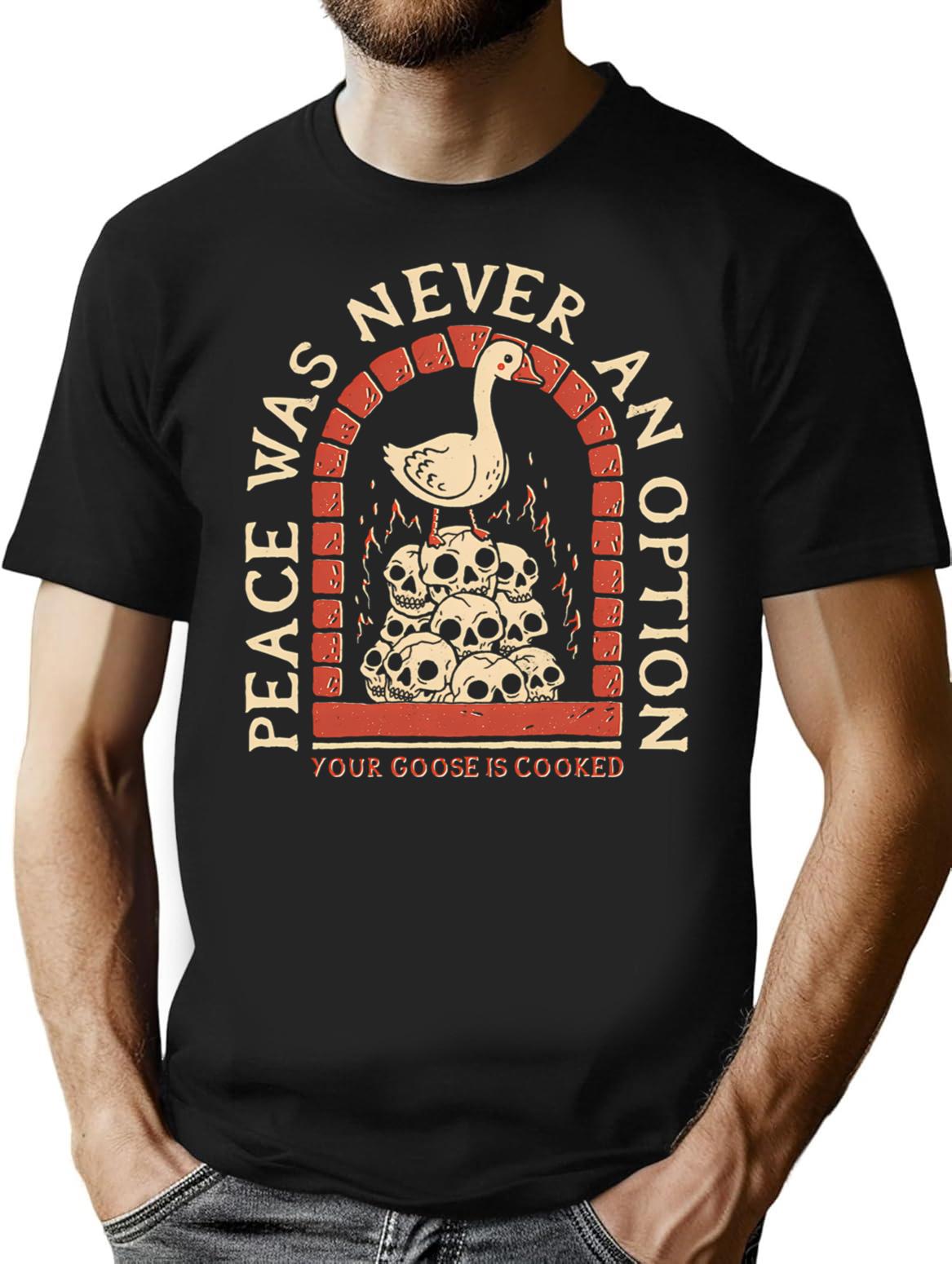Your Goose Is Cooked T-Shirt - Retro Graphic Tee for Men & Women - Black