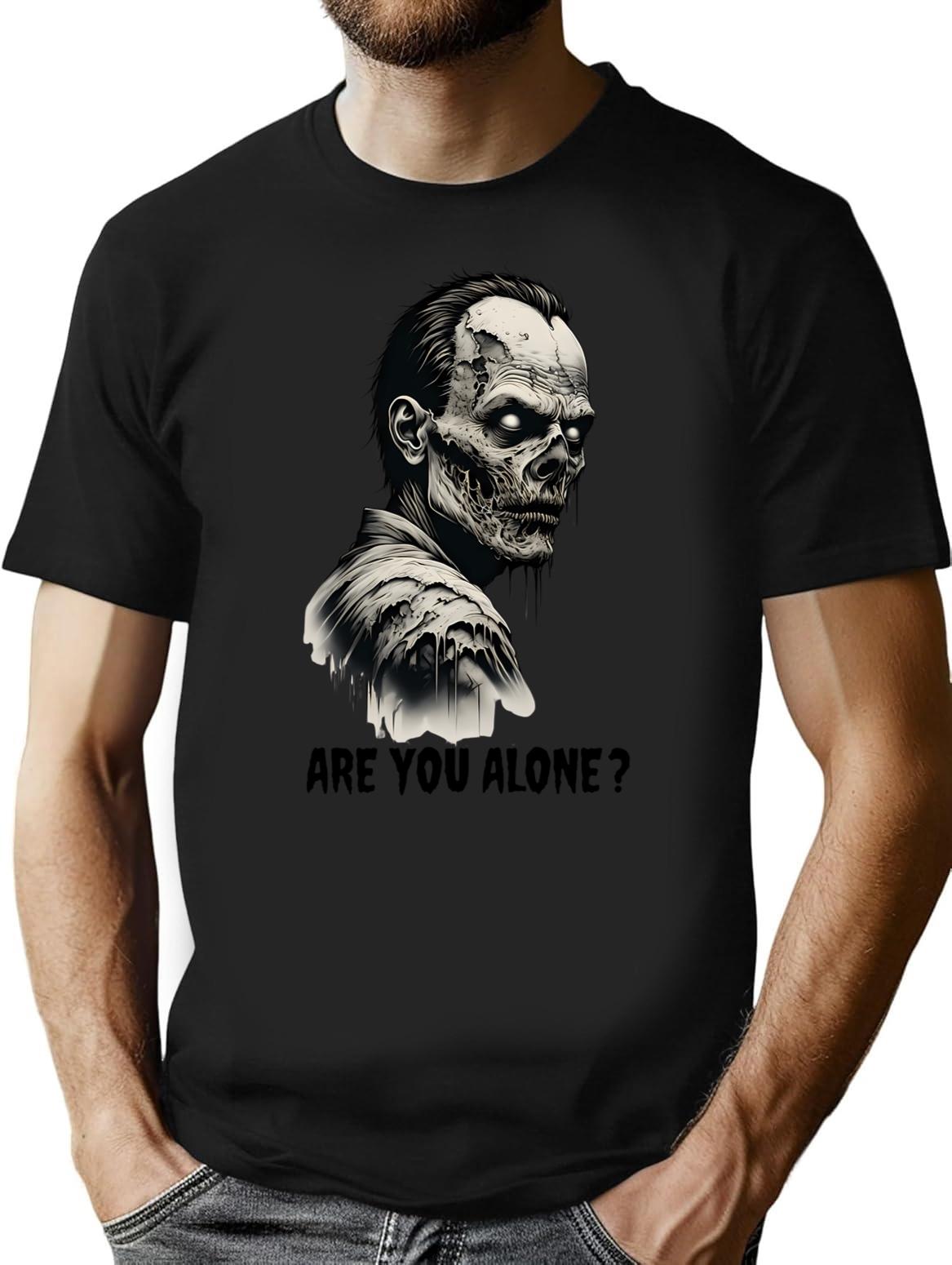 Zombie - Are You Alone T-Shirt - Retro Graphic Tee for Men & Women - Black