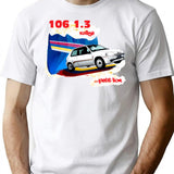 106 1.3 Rallye... Petit Lion T-Shirt - Retro Graphic Tee for Men & Women - White