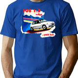 106 1.3 Rallye... Petit Lion T-Shirt - Retro Graphic Tee for Men & Women - Blue