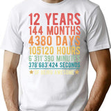 12 Years Of Being Awesome Vintage 12th Birthday Funny Gift T-Shirt - White
