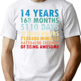 14 Years Of Being Awesome Gifts 14 Years Old 14 Birthday Retro Anniversary T-Shirt - White