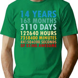 14 Years Of Being Awesome Gifts 14 Years Old 14 Birthday Retro Anniversary T-Shirt - Green