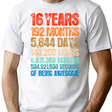 16 Years Old 16th Birthday Retro Vintage 2003 Birthday Gift T-Shirt - White