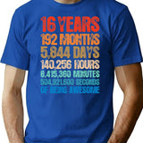16 Years Old 16th Birthday Retro Vintage 2003 Birthday Gift T-Shirt - Blue