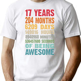 17 Years 204 Months Being Awesome 17th Birthday Teen Gifts - White