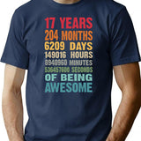 17 Years 204 Months Being Awesome 17th Birthday Teen Gifts - Navy