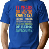 17 Years 204 Months Being Awesome 17th Birthday Teen Gifts - Blue