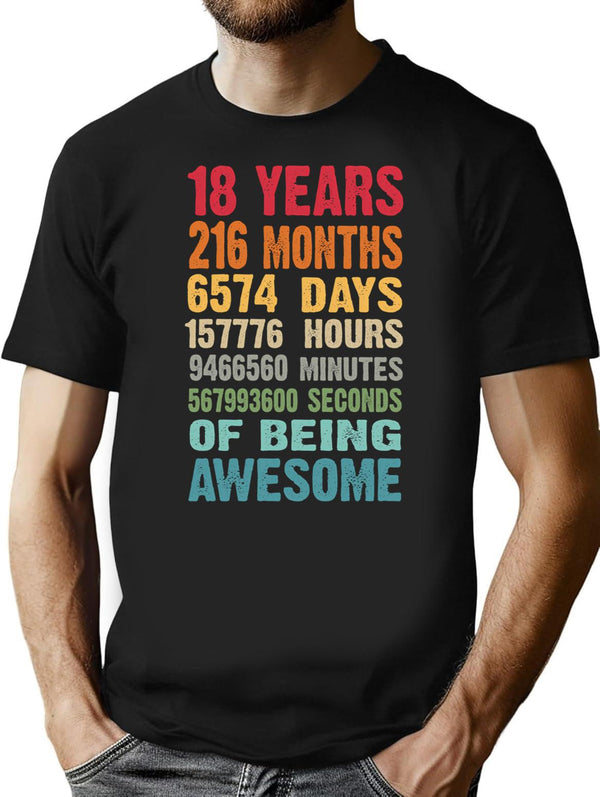 18 Years 216 Months Being Awesome 18th Birthday Teen Gifts - Black
