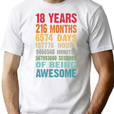 18 Years 216 Months Being Awesome 18th Birthday Teen Gifts - White