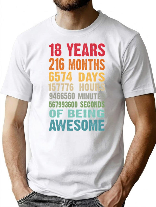 18 Years 216 Months Being Awesome 18th Birthday Teen Gifts - White
