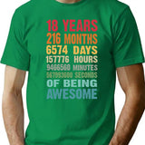 18 Years 216 Months Being Awesome 18th Birthday Teen Gifts - Green