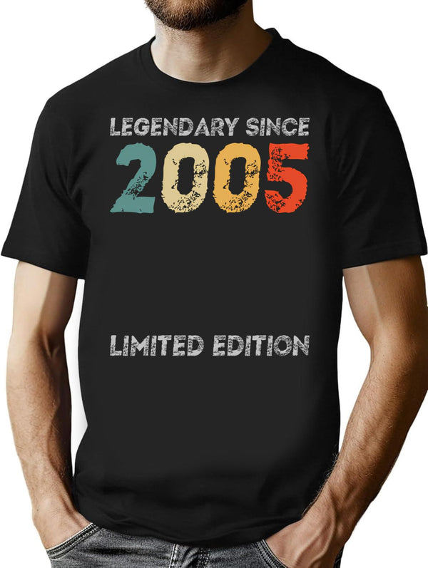 18th Birthday Legendary Since 2005 Vintage T-Shirt - Black