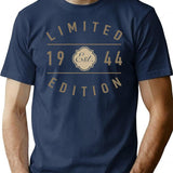 1944 Limited Edition 80th Birthday T-Shirt - Funny Birthday Gift Tee - Navy