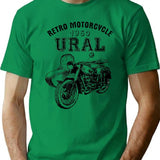 1960 Ural Motorcycle T-Shirt - Retro Graphic Tee for Men & Women - Green