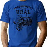 1960 Ural Motorcycle T-Shirt - Retro Graphic Tee for Men & Women - Blue