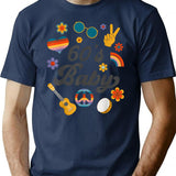 1960s Vintage Sixties Costume Party 60s Hippie Theme Party T-Shirt - Navy