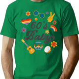 1960s Vintage Sixties Costume Party 60s Hippie Theme Party T-Shirt - Green