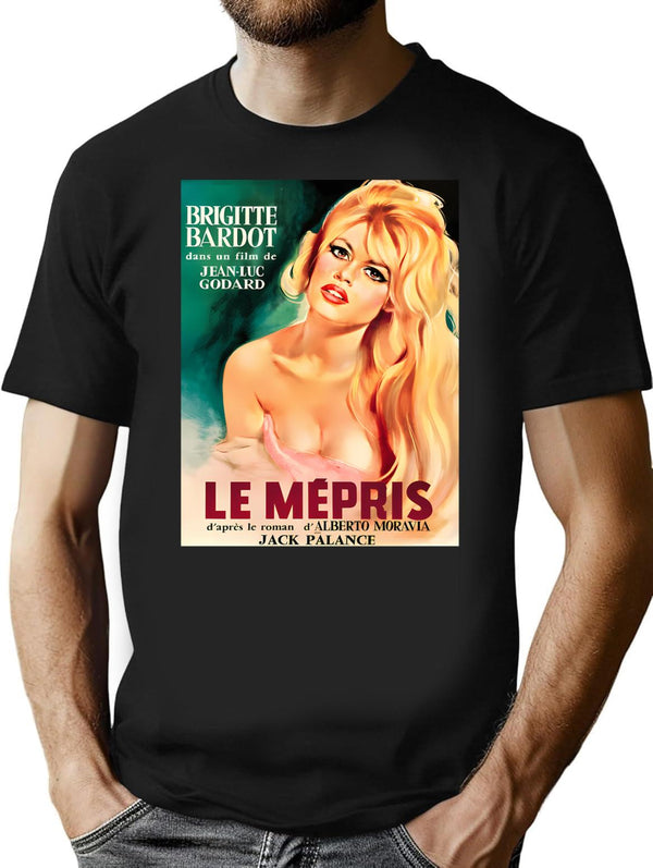 1963 Le Mepris Contempt Vintage Drama Movie T-Shirt - Black