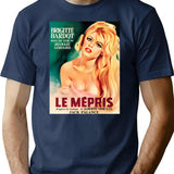 1963 Le Mepris Contempt Vintage Drama Movie T-Shirt - Navy
