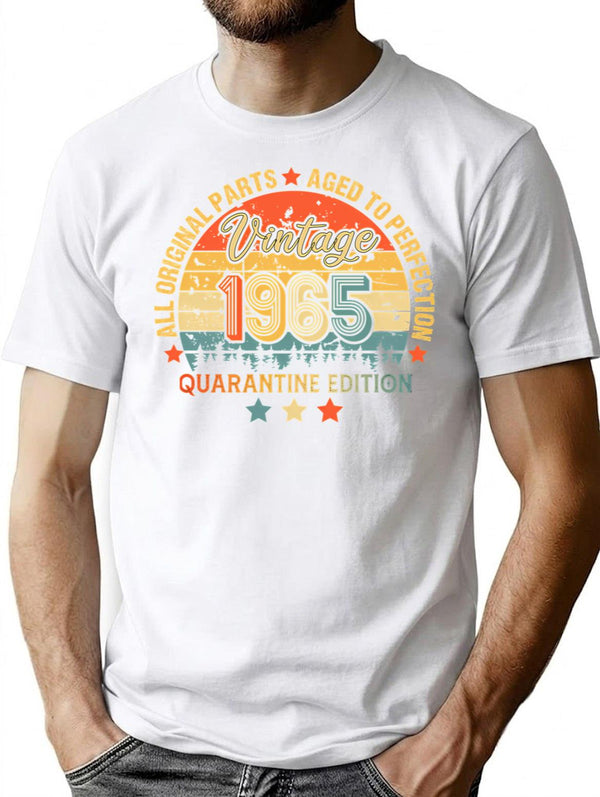1965 Quarantine Birthday 56th Quarantine Birthday All Original Parts Aged To Perfection Gift For Born In 1965 Funny Gifts Ideas For Birthday T-Shirt - White