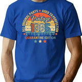 1965 Quarantine Birthday 56th Quarantine Birthday All Original Parts Aged To Perfection Gift For Born In 1965 Funny Gifts Ideas For Birthday T-Shirt - Blue
