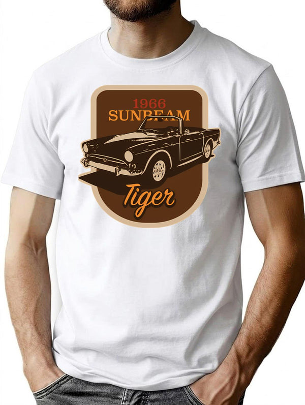 1966 Sunbeam Tiger Classic T Shirt - Retro Graphic Tee for Men & Women - White