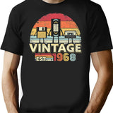 1968 Print. Vintage Birthday Gift Funny Music Tech Humor Graphic T-Shirt - Black