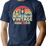 1968 Print. Vintage Birthday Gift Funny Music Tech Humor Graphic T-Shirt - Navy