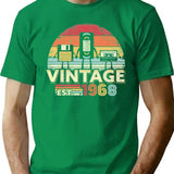 1968 Print. Vintage Birthday Gift Funny Music Tech Humor Graphic T-Shirt - Green
