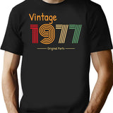 1977 Birthday Funny T-Shirt - Funny Birthday Gift Tee - Black