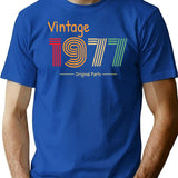 1977 Birthday Funny T-Shirt - Funny Birthday Gift Tee - Blue
