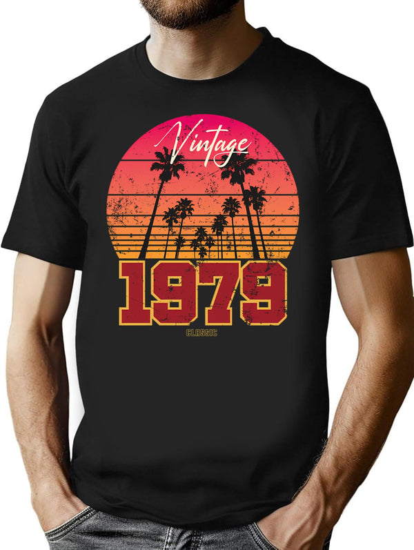 1979 Vintage T-Shirt - Retro Graphic Casual Tee - Black