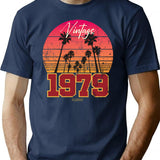 1979 Vintage T-Shirt - Retro Graphic Casual Tee - Navy