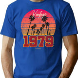1979 Vintage T-Shirt - Retro Graphic Casual Tee - Blue