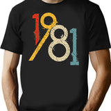 1981 Vintage 40th Birthday T-Shirt - Funny Birthday Gift Tee - Black