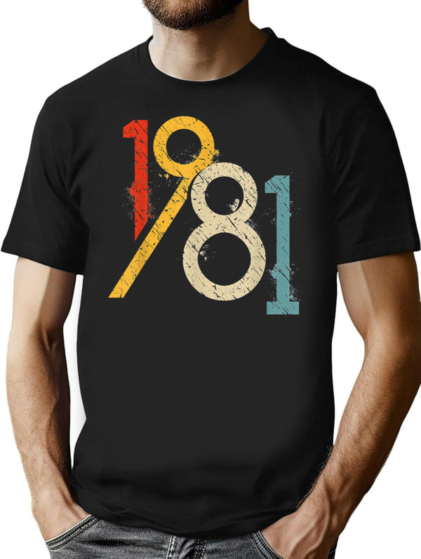 1981 Vintage 40th Birthday T-Shirt - Funny Birthday Gift Tee - Black