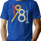 1981 Vintage 40th Birthday T-Shirt - Funny Birthday Gift Tee - Blue