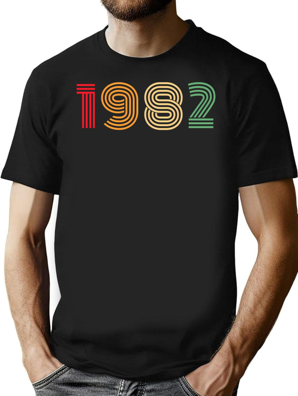 1982 Birthday Funny T-Shirt - Funny Birthday Gift Tee - Black