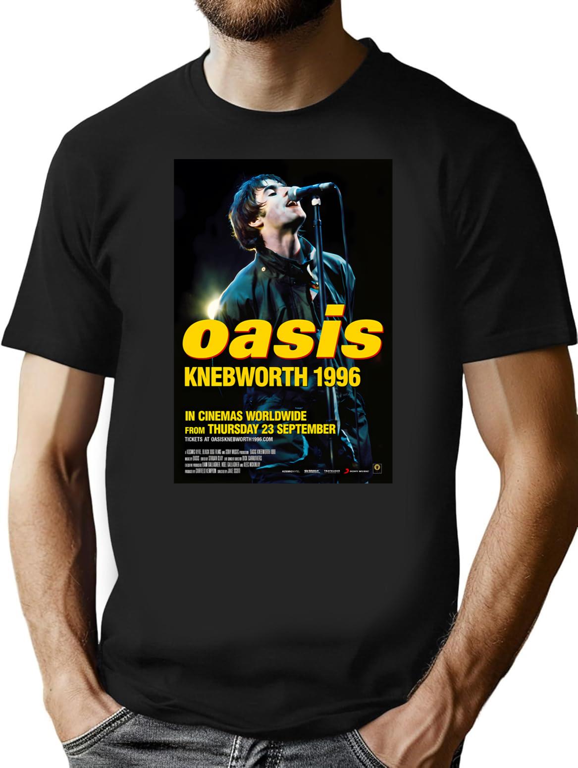 1996 Knebworth In Cinemas Worldwide T-Shirt - Retro Graphic Tee for Men & Women - Black