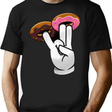 2 In The Pink 1 In The Stink Dirty Donut Funny Gift For Men Women - Donut For Sister - Donut For Wif T-Shirt - Black