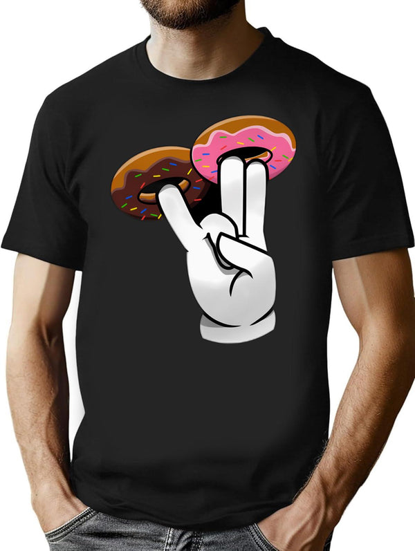 2 In The Pink 1 In The Stink Dirty Donut Funny Gift For Men Women - Donut For Sister - Donut For Wif T-Shirt - Black