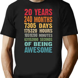 20 Years 240 Months Being Awesome 20th Birthday Teen Gifts - Black