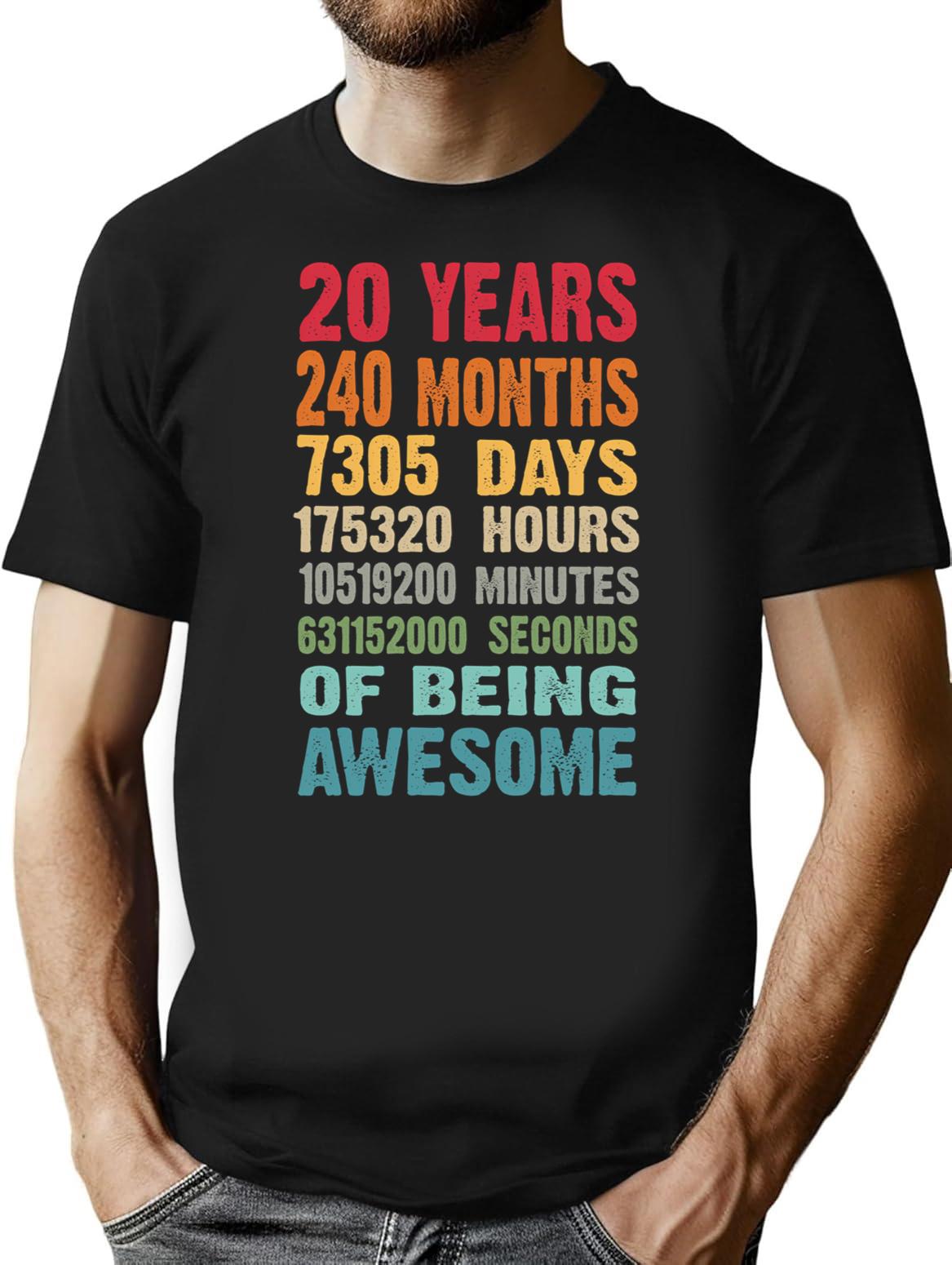 20 Years 240 Months Being Awesome 20th Birthday Teen Gifts - Black