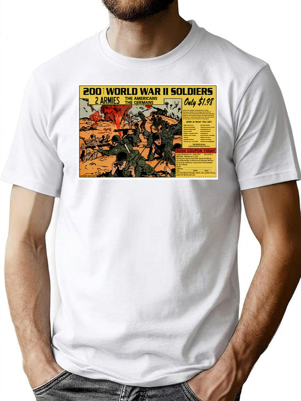 200 Ww2 Soldiers Comic Book Ad T-Shirt - White