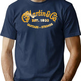 2021 Martin Guitars Essential T-Shirt - Retro Graphic Tee for Men & Women - Navy